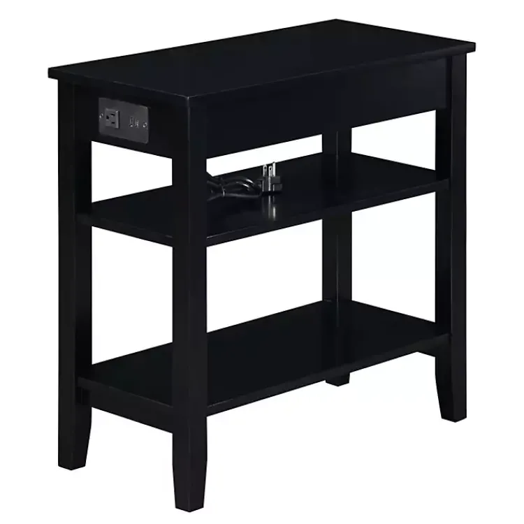 Kirklands Home 2-Shelf Charging Accent Table Black Best