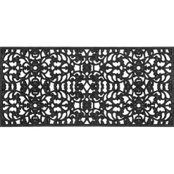 Kirklands Home Sienna Rubber Doormat, 48x22 in. Black New