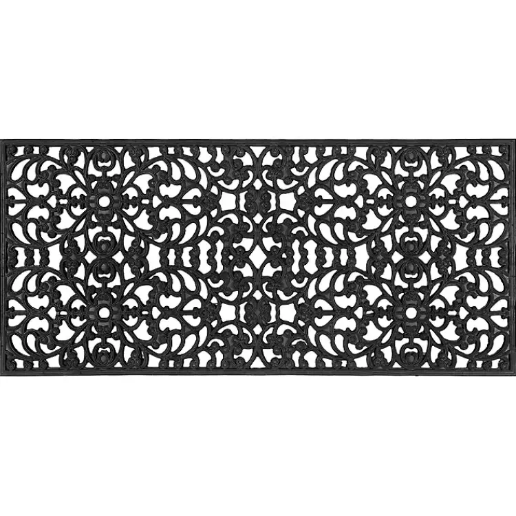Kirklands Home Sienna Rubber Doormat, 48x22 in. Black New