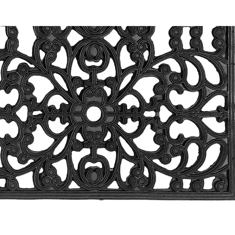 Kirklands Home Sienna Rubber Doormat, 48x22 in. Black New