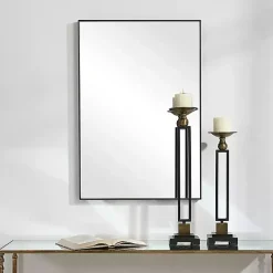 Kirklands Home Simple Frame Rectangle Wall Mirror Black Discount