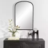 Kirklands Home Black Simple Round Top Wall Mirror Outlet