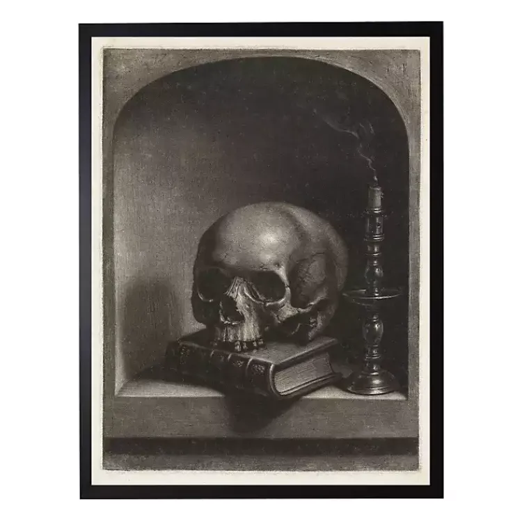 Halloween>Kirklands Home Black Skull Halloween Wall Plaque