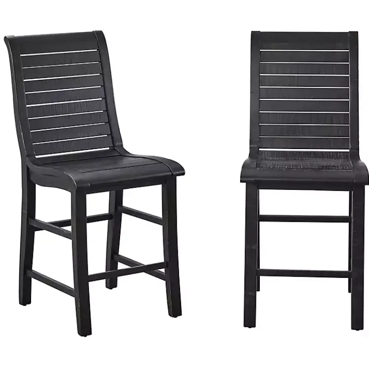 Kirklands Home Slatted Counter Stools, Set of 2 Black Discount