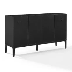 Kirklands Home Slatted Sliding Door Sideboard Black Clearance