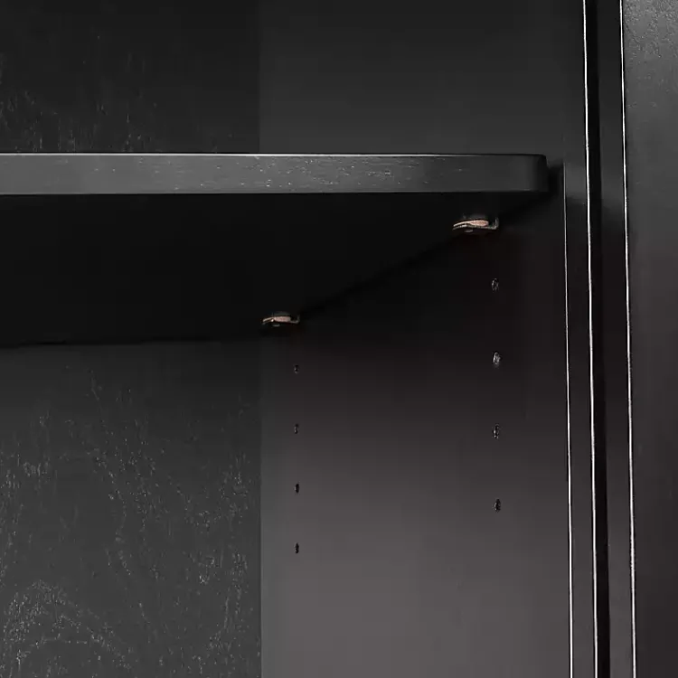 Kirklands Home Slatted Sliding Door Sideboard Black Clearance