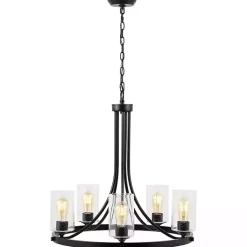 Kirklands Home Sloped Round Adjustable Chandelier Black Clearance