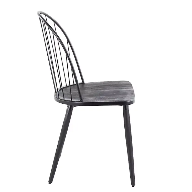 Kirklands Home Spindle High Back Dining Chairs, Set of 2 Black