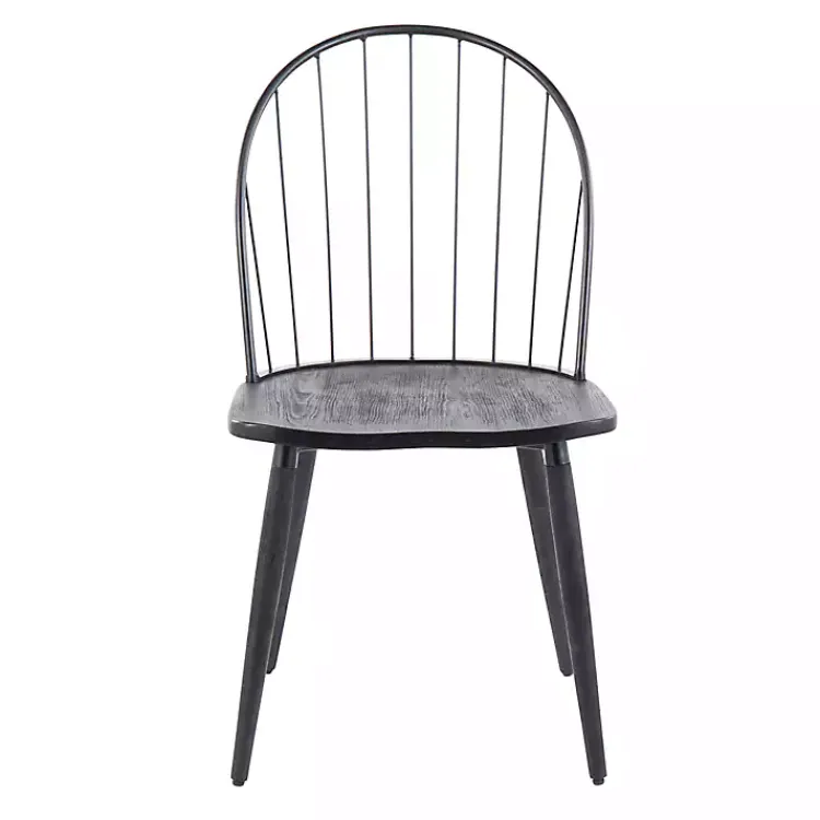 Kirklands Home Spindle High Back Dining Chairs, Set of 2 Black