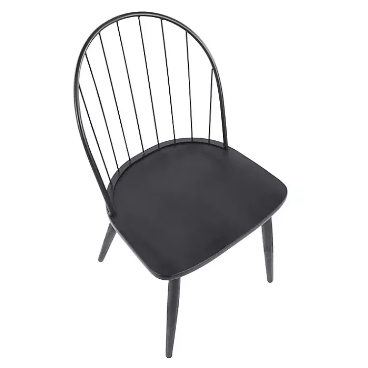 Kirklands Home Spindle High Back Dining Chairs, Set of 2 Black