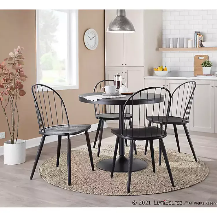 Kirklands Home Spindle High Back Dining Chairs, Set of 2 Black