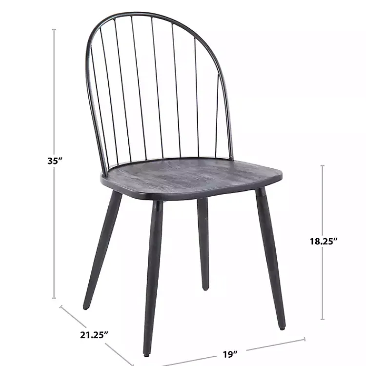 Kirklands Home Spindle High Back Dining Chairs, Set of 2 Black