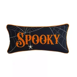 Halloween>Kirklands Home Black Spooky Spider Web Lumbar Pillow