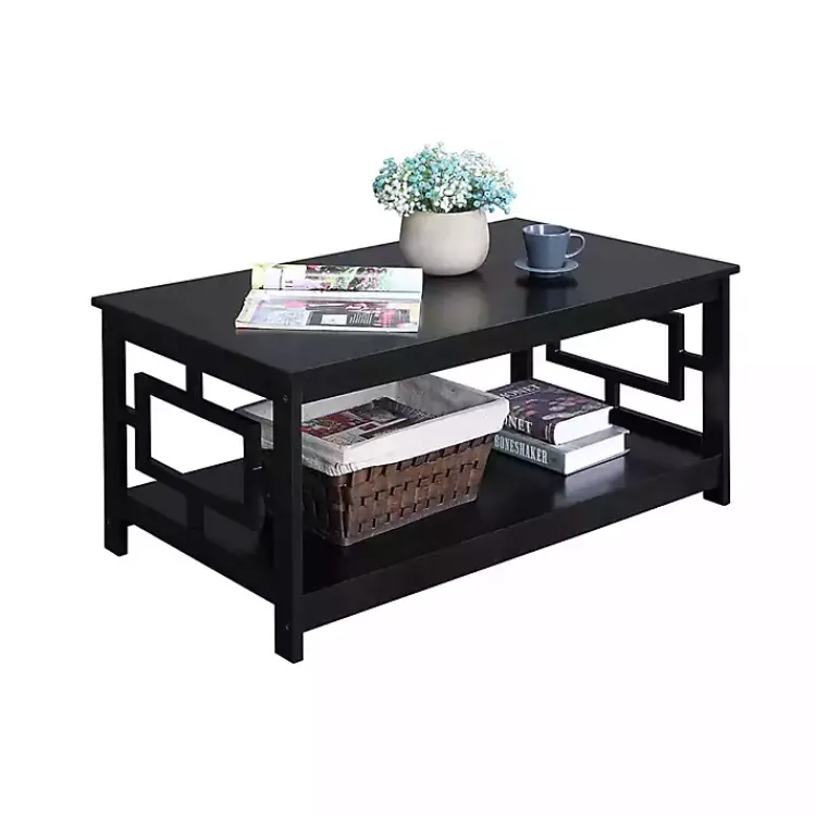 Kirklands Home Square Cut-Out Sides Coffee Table Black Sale