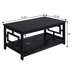Kirklands Home Square Cut-Out Sides Coffee Table Black Sale