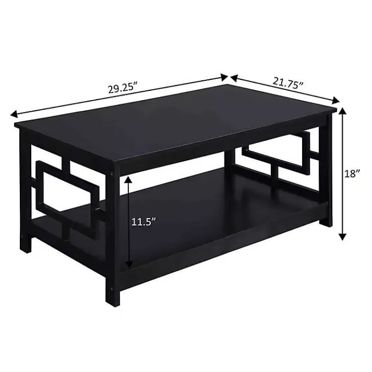 Kirklands Home Square Cut-Out Sides Coffee Table Black Sale