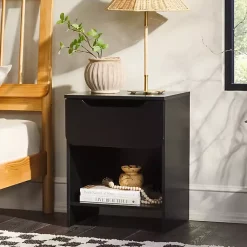 Kirklands Home Stanley Single Drawer Nightstand Black Online
