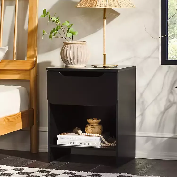 Kirklands Home Stanley Single Drawer Nightstand Black Online