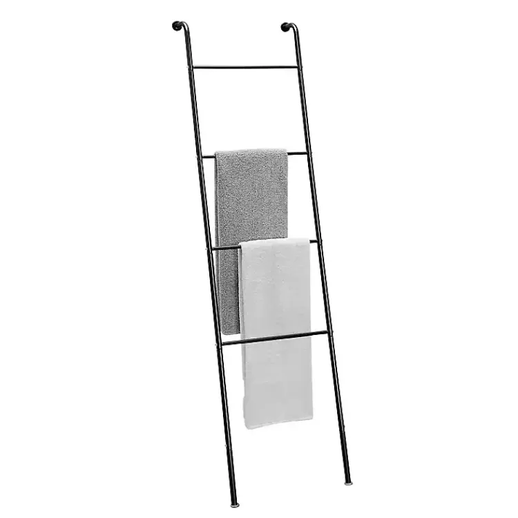 Kirklands Home Steel 4-Bar Leaning Towel Ladder Black Outlet