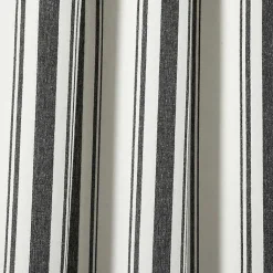 Kirklands Home Stripe Farmhouse Curtain Panel Set, 95 in. Black Clearance