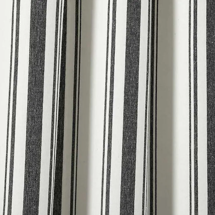 Kirklands Home Stripe Farmhouse Curtain Panel Set, 95 in. Black Clearance