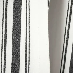Kirklands Home Stripe Farmhouse Curtain Panel Set, 95 in. Black Clearance