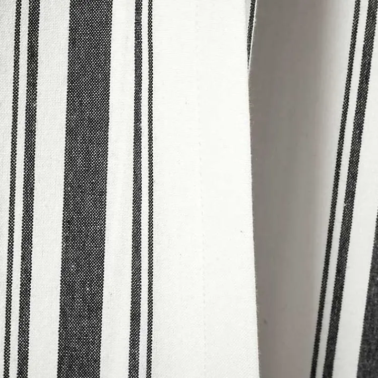 Kirklands Home Stripe Farmhouse Curtain Panel Set, 95 in. Black Clearance