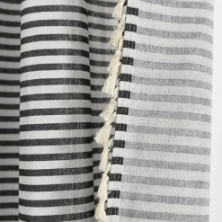 Kirklands Home Black Striped Tassel Curtain Panel Set, 84 in. Best