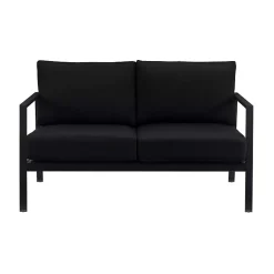 Kirklands Home Sunbrella Cushions Holland Outdoor Loveseat Black Clearance