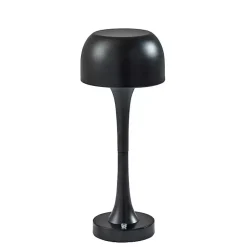 Kirklands Home Tapered Dome Frosted Light Cordless Lamp Black New
