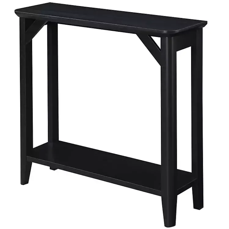 Kirklands Home Tapered Legs Rustic Console Table Black