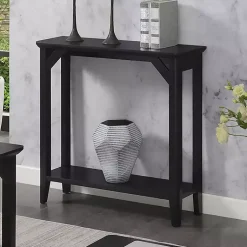 Kirklands Home Tapered Legs Rustic Console Table Black