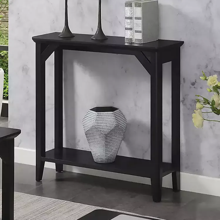 Kirklands Home Tapered Legs Rustic Console Table Black