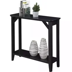 Kirklands Home Tapered Legs Rustic Console Table Black