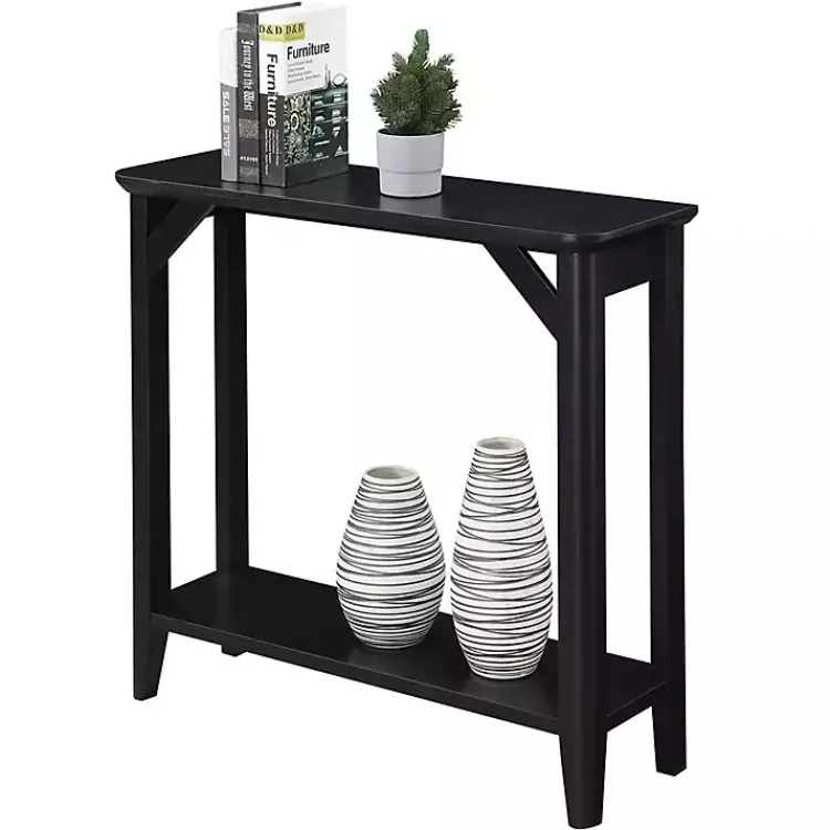 Kirklands Home Tapered Legs Rustic Console Table Black