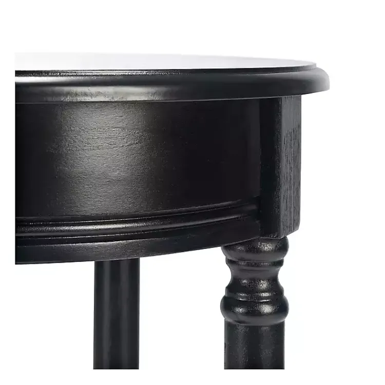 Kirklands Home Tegan Round Accent Table Black Best