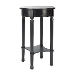 Kirklands Home Tegan Round Accent Table Black Best