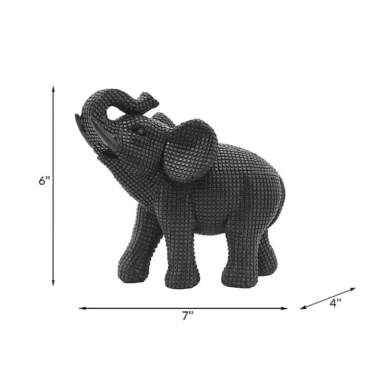 Statues & Figurines>Kirklands Home Textured Elephant Statue Black
