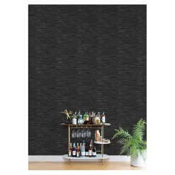 Kirklands Home Textured Grassweave Peel & Stick Wallpaper Black Hot