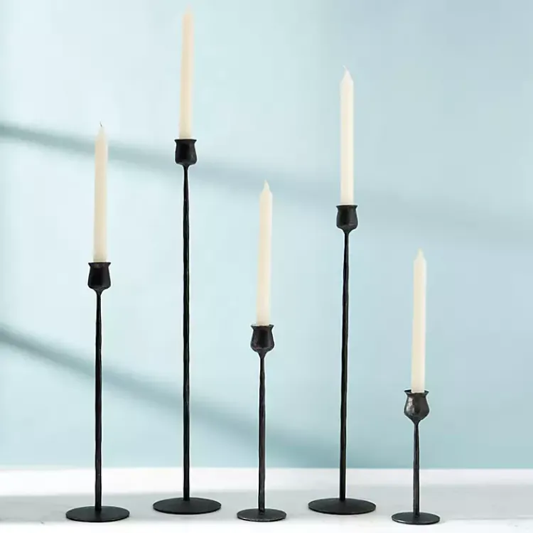 Candle Holders>Kirklands Home Textured Taper Candle Holder, 8 in. Black
