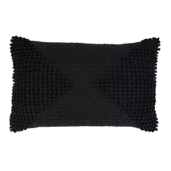 Pillows>Kirklands Home Textured Woven Diamond Lumbar Pillow Black