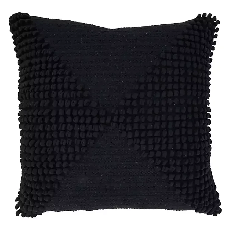 Pillows>Kirklands Home Textured Woven Diamond Throw Pillow Black