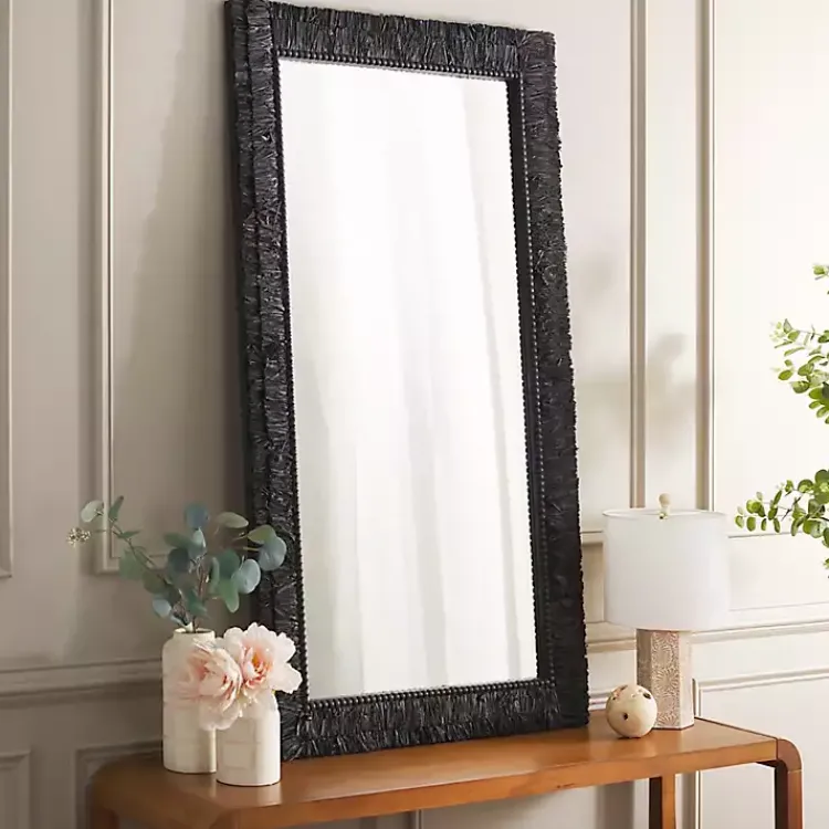 Kirklands Home Textured Zoelle Wall Mirror Black Clearance
