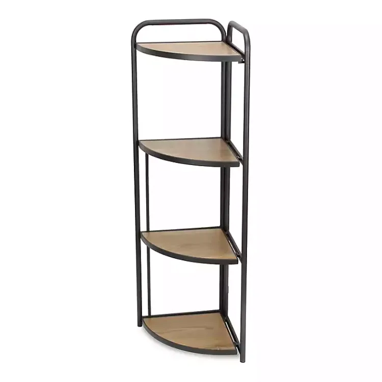Kirklands Home Black 4-Tier Foldable Corner Shelf Sale