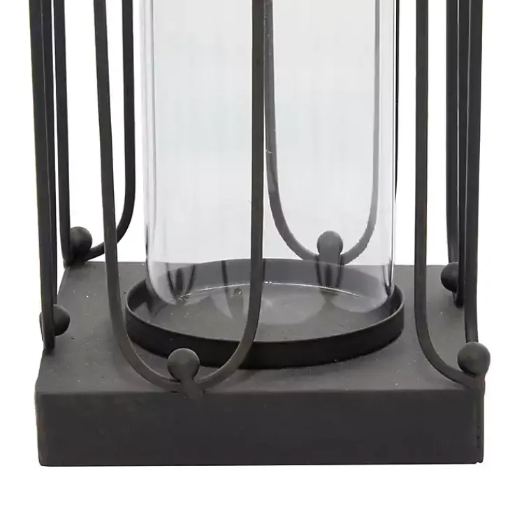Lanterns>Kirklands Home Tin Open Frame Lanterns, Set of 2 Black