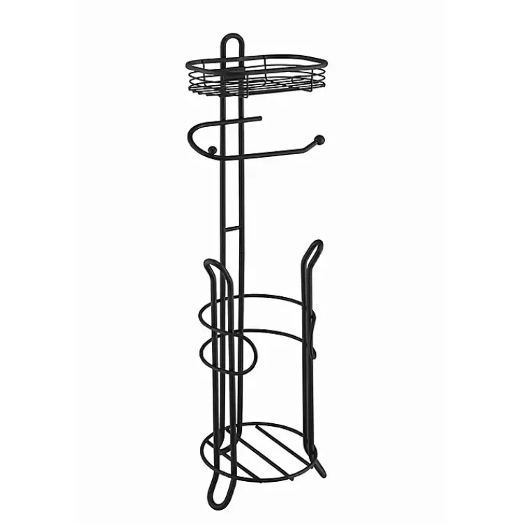 Kirklands Home Toilet Paper Storage Stand with Basket Black Sale