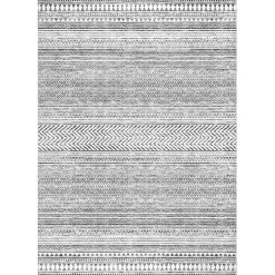 Kirklands Home Black Tribal Geometric Washable Area Rug, 6x9 Outlet