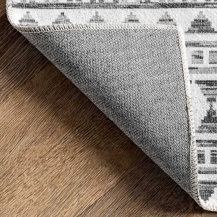 Kirklands Home Black Tribal Geometric Washable Area Rug, 6x9 Outlet
