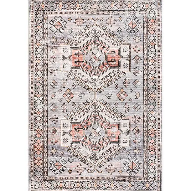 Kirklands Home Black Tribal Motif Washable Area Rug, 5x8 Discount