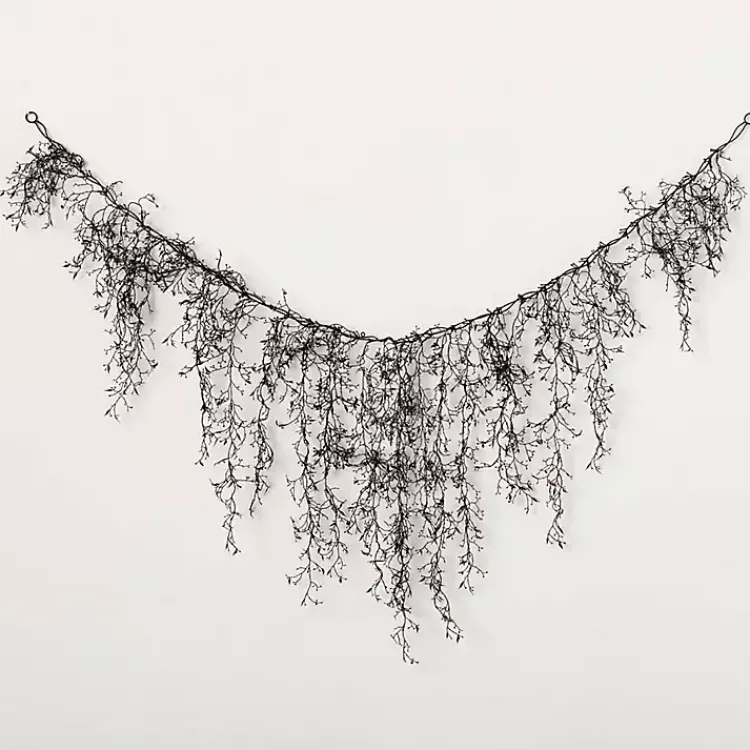 Halloween>Kirklands Home Twig Banner Garland Black